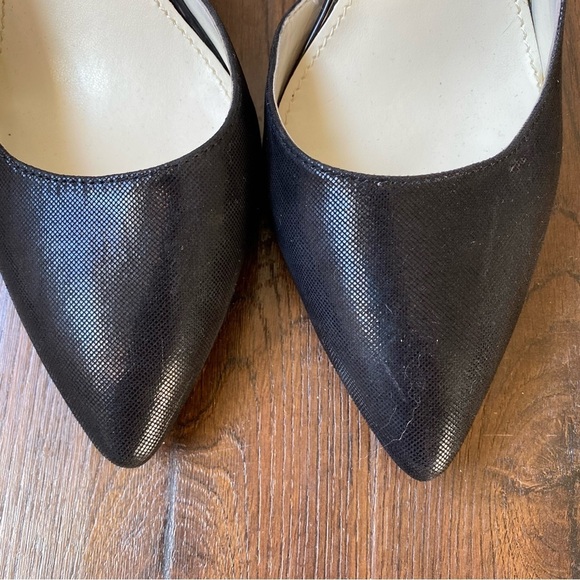 Anne Klein iflex Yolden Black Open Inner Side Pointy Toe Heels Pumps SZ 8 - Picture 3 of 14